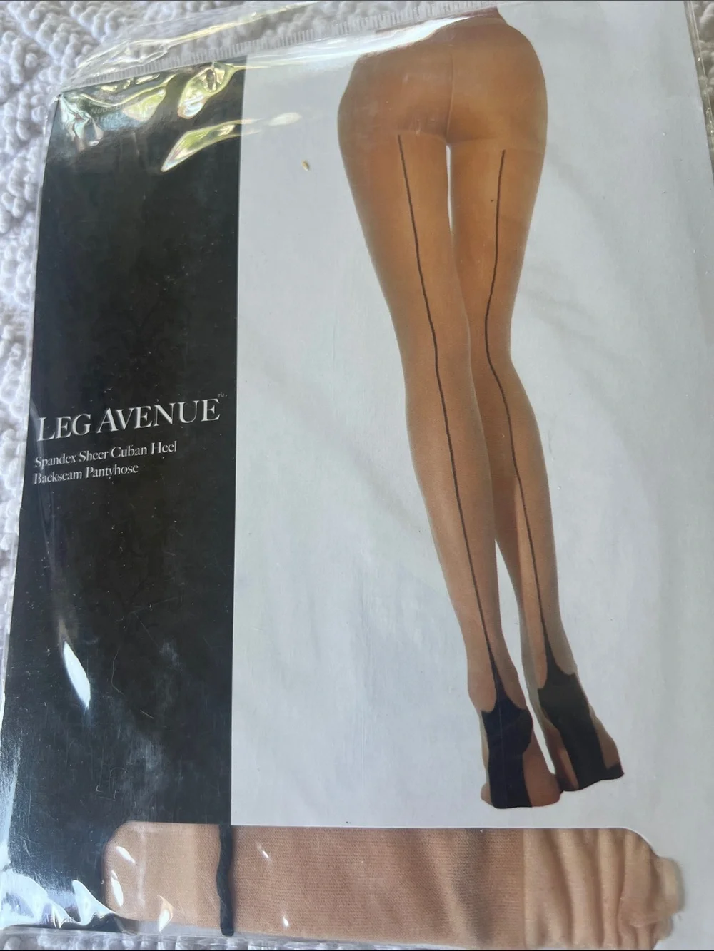 Leg Avenue Nude Sheer Backseam Pantyhose with Black Seam